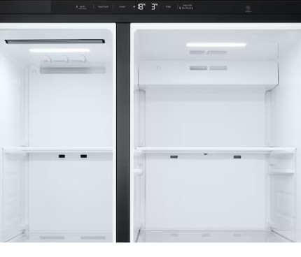 LG GSLC41EPPE side by side hűtőszekrény, 420/221L, Smart Inverter Kompresszor, 91.3x73.5x179 cm, matt éjfekete szín