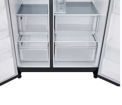 LG GSLC41EPPE side by side hűtőszekrény, 420/221L, Smart Inverter Kompresszor, 91.3x73.5x179 cm, matt éjfekete szín