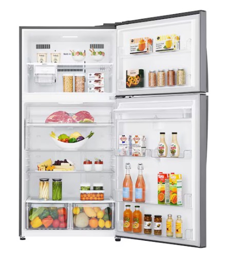 LG GTF916PZPED felülfagyasztós kombinált hűtőszekrény, 418/174L, Smart Inverter Kompresszor, Wifi, 86x73x184 cm, hamvas matt ezüst szín 