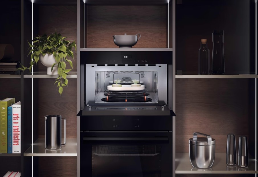 Haier H38DMWID46NB beépíthető mikrohullámú sütő, 34L, 900W, 59.5x49.2x38.2 cm, fekete szín 