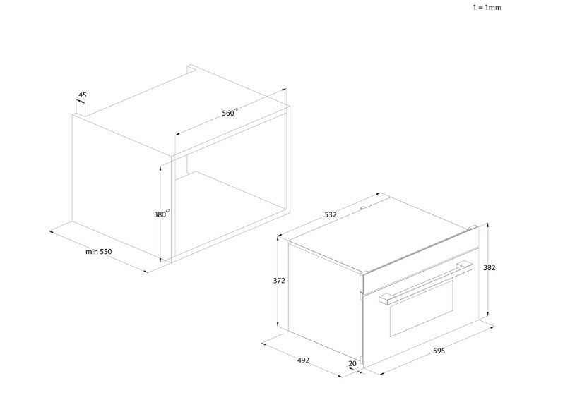 Haier H38DMWID46NB beépíthető mikrohullámú sütő, 34L, 900W, 59.5x49.2x38.2 cm, fekete szín 