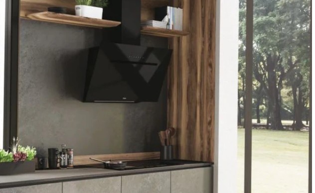 Haier HADG9CBS6BVOC beépíthető falra szerelhető döntött kürtös konyhai elszívó, 89.8x35.6x60 cm, fekete szín 