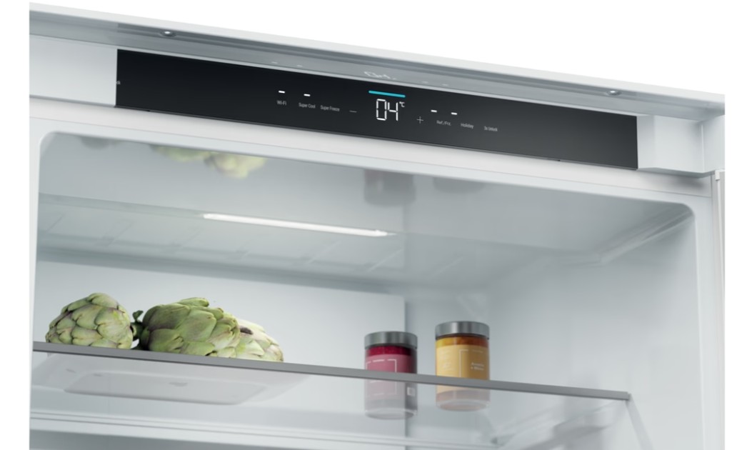 Haier HBQW5719E Total No Frost beépíthető alulfagyasztós kombinált hűtőszekrény, 281/101L, Wifi, 69x55x193.5 cm