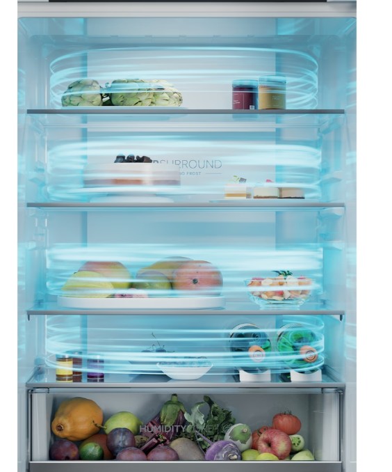 Haier HBQW5719E Total No Frost beépíthető alulfagyasztós kombinált hűtőszekrény, 281/101L, Wifi, 69x55x193.5 cm
