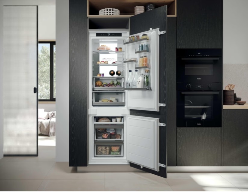 Haier HBQW7518D No Frost beépíthető alulfagyasztós kombinált hűtőszekrény, 178/73L, Wifi, 54x55x177.3 cm