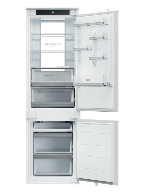 Haier HBQW7518D No Frost beépíthető alulfagyasztós kombinált hűtőszekrény, 178/73L, Wifi, 54x55x177.3 cm