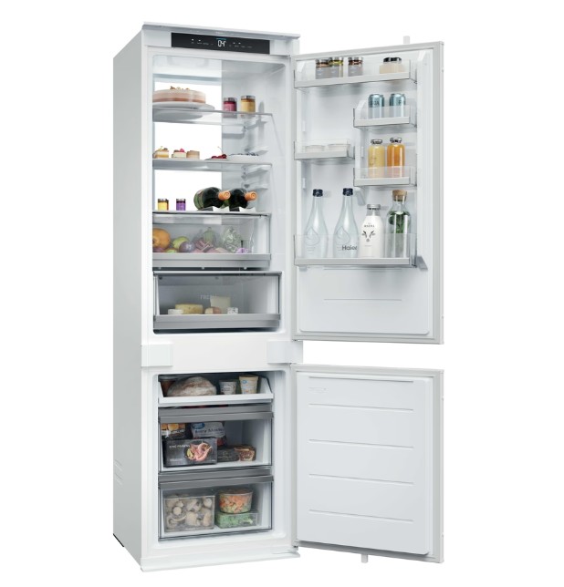 Haier HBQW7518D No Frost beépíthető alulfagyasztós kombinált hűtőszekrény, 178/73L, Wifi, 54x55x177.3 cm