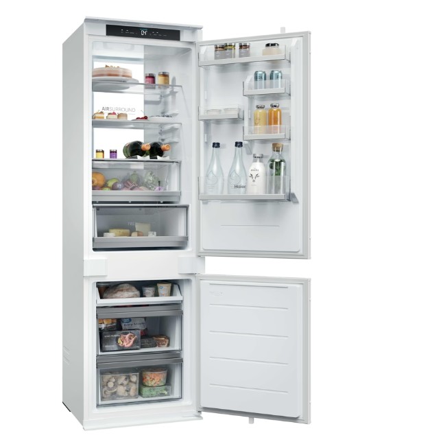 Haier HBQW7518D No Frost beépíthető alulfagyasztós kombinált hűtőszekrény, 178/73L, Wifi, 54x55x177.3 cm