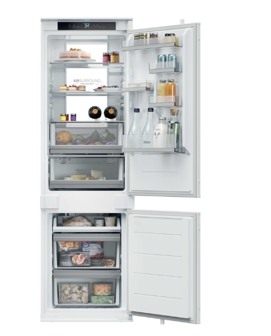 Haier HBQW7518D No Frost beépíthető alulfagyasztós kombinált hűtőszekrény, 178/73L, Wifi, 54x55x177.3 cm