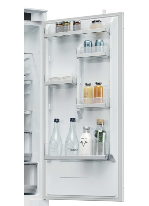 Haier HBQW7519D No Frost beépíthető alulfagyasztós kombinált hűtőszekrény, Wifi, 211/73L, 54x55x193.5 cm