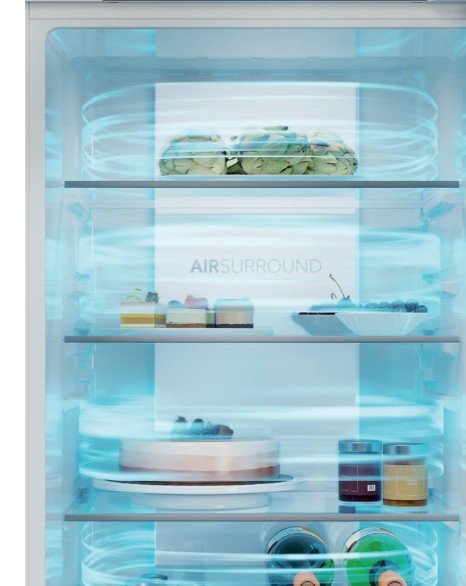 Haier HBQW7519D No Frost beépíthető alulfagyasztós kombinált hűtőszekrény, Wifi, 211/73L, 54x55x193.5 cm