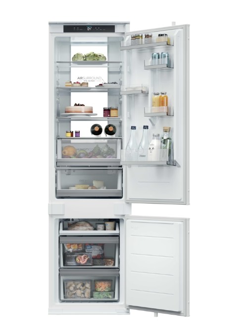 Haier HBQW7519D No Frost beépíthető alulfagyasztós kombinált hűtőszekrény, Wifi, 211/73L, 54x55x193.5 cm