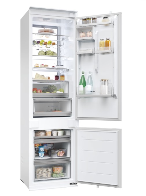 Haier HBW7519C No Frost beépíthető alulfagyasztós kombinált hűtőszekrény, 214/86L, Wifi, 54x55x193.5 cm
