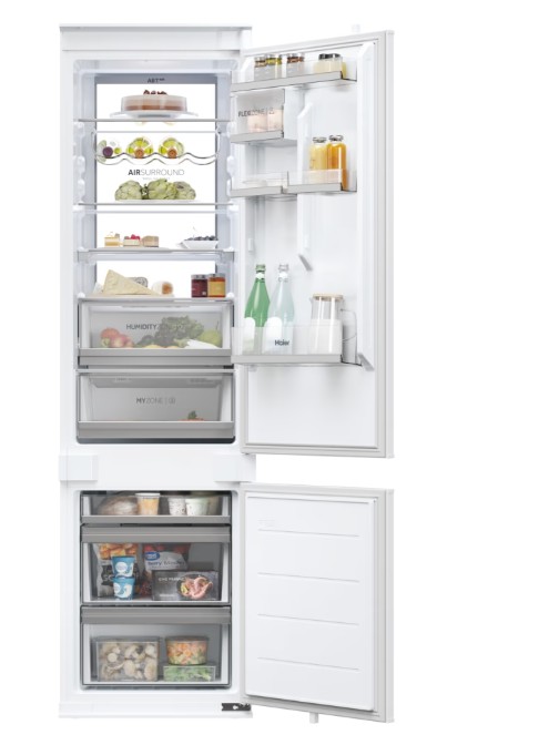 Haier HBW7519C No Frost beépíthető alulfagyasztós kombinált hűtőszekrény, 214/86L, Wifi, 54x55x193.5 cm