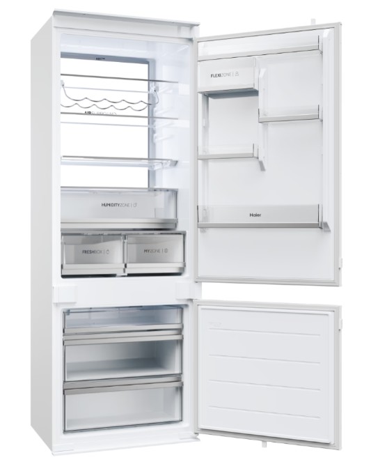Haier HBW7719C No Frost beépíthető alulfagyasztós kombinált hűtőszekrény, 285/115L,Wifi, 69x55x193.5 cm