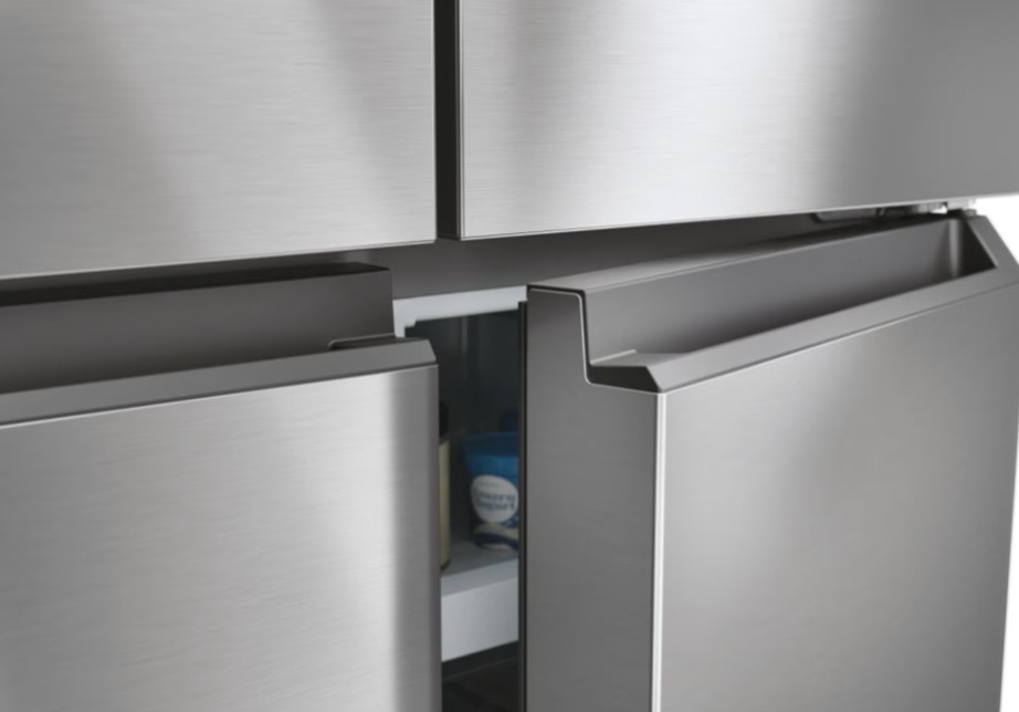 Haier HCR3818ENMM No Frost side by side hűtőszekrény francia ajtós kialakítással, 311/156L, inverter kompresszor, 83.3x65x181.5 cm, New Platinum inox szín 