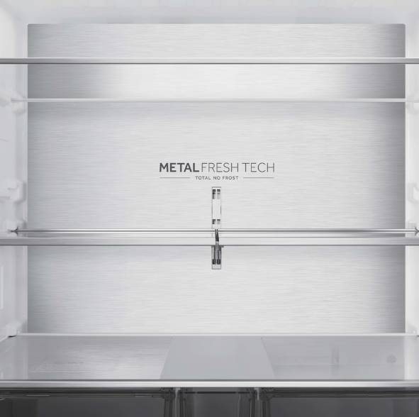 Haier HCR59F18DNMM Total No Frost side by side hűtőszekrény francia ajtós kialakítással, 417/289L, Wifi, 90.5x73.8x182.5 cm, inox szín 