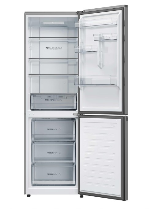 Haier HDPR3618DNPK No Frost alulfagyasztós kombinált hűtőszekrény, Wifi, 235/120L, 59.5x66.7x185 cm, inox szín