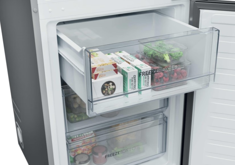 Haier HDPR3618DNPK No Frost alulfagyasztós kombinált hűtőszekrény, Wifi, 235/120L, 59.5x66.7x185 cm, inox szín