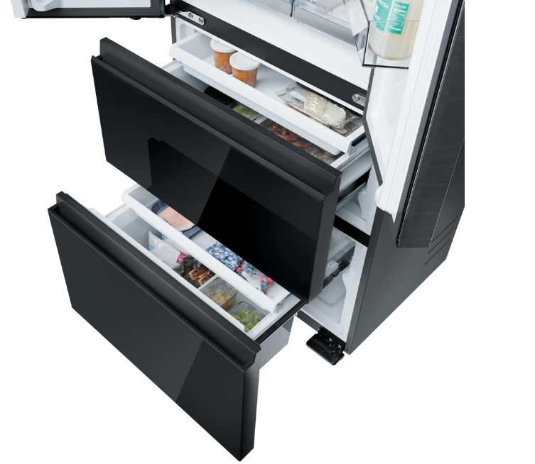 Haier HFKR5718DNGB Total No Frost side by side hűtőszekrény francia ajtós kialakítással, 255/147L, Wifi, 70x59.4x185 cm, fekete szín 