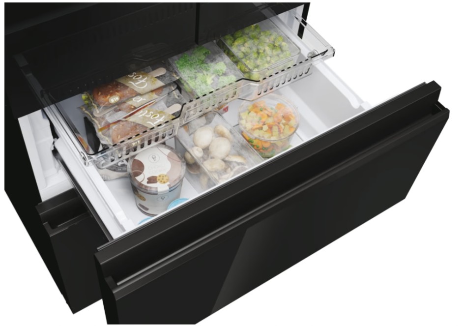 Haier HFR3718ENGB Total No Frost alulfagyasztós kombinált hűtőszekrény, 262/140L, 70x68.8x177.5 cm, fekete szín