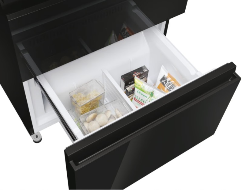 Haier HFR3718ENGB Total No Frost alulfagyasztós kombinált hűtőszekrény, 262/140L, 70x68.8x177.5 cm, fekete szín