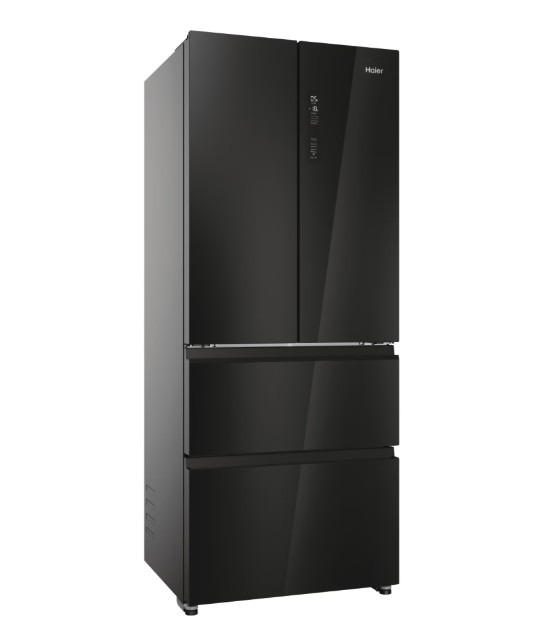 Haier HFR3718ENGB Total No Frost alulfagyasztós kombinált hűtőszekrény, 262/140L, 70x68.8x177.5 cm, fekete szín