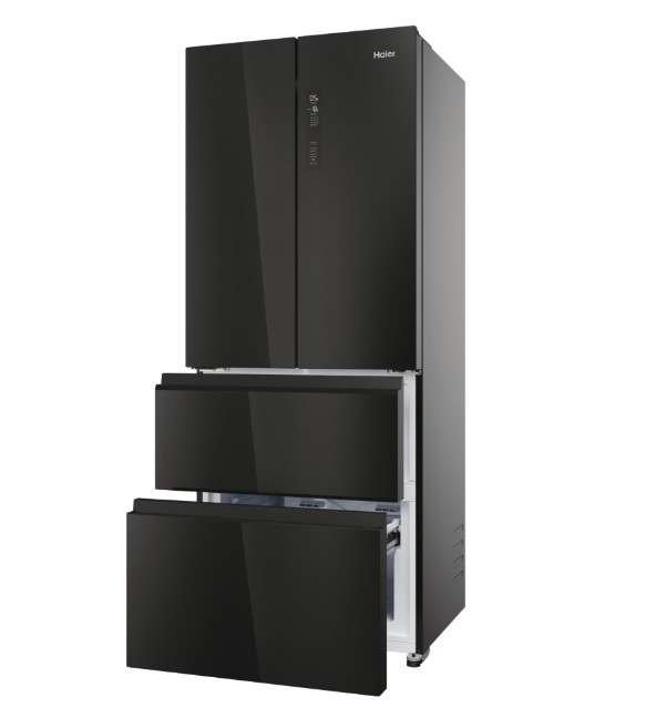 Haier HFR3718ENGB Total No Frost alulfagyasztós kombinált hűtőszekrény, 262/140L, 70x68.8x177.5 cm, fekete szín