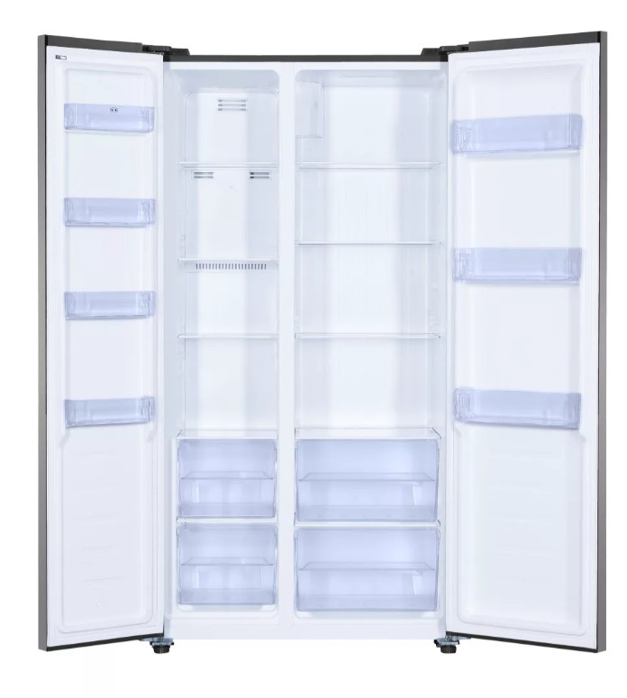 Hausmeister HM 3300 E I No Frost side by side hűtőszekrény, inverter motor, 291/151L, 91x59x177 cm, inox szín 