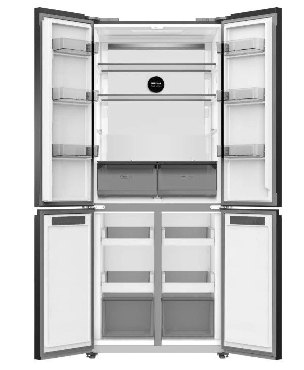 Hausmeister HM 3305 E I Total No Frost side by side hűtőszekrény francia ajtós kialakítással, inverter motor, 300/158L, 79x60x192 cm, fekete szín 