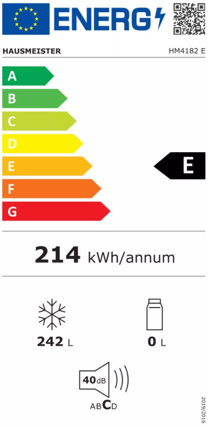 Hausmeister HM 4182 E I fagyasztószekrény, inverter motor, 242L, 60x60x170 cm