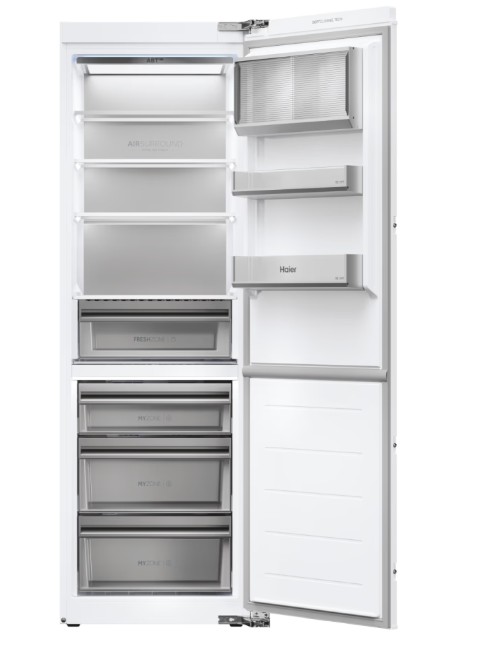 Haier HMLT7518EWF No Frost beépíthető alulfagyasztós kombinált hűtőszekrény, 175/103L, Wifi, 55.8x54.5x177.2 cm