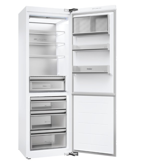 Haier HMLT7518EWF No Frost beépíthető alulfagyasztós kombinált hűtőszekrény, 175/103L, Wifi, 55.8x54.5x177.2 cm
