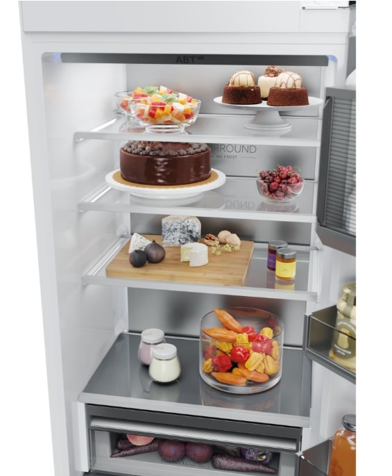 Haier HMLT7518EWF No Frost beépíthető alulfagyasztós kombinált hűtőszekrény, 175/103L, Wifi, 55.8x54.5x177.2 cm