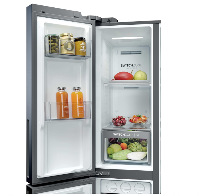 Haier HSPR79F18DWMB Total No Frost side by side hűtőszekrény, Wifi, 384/189L, 90.5x70.7x177.5 cm, szálcsiszolt fekete szín 