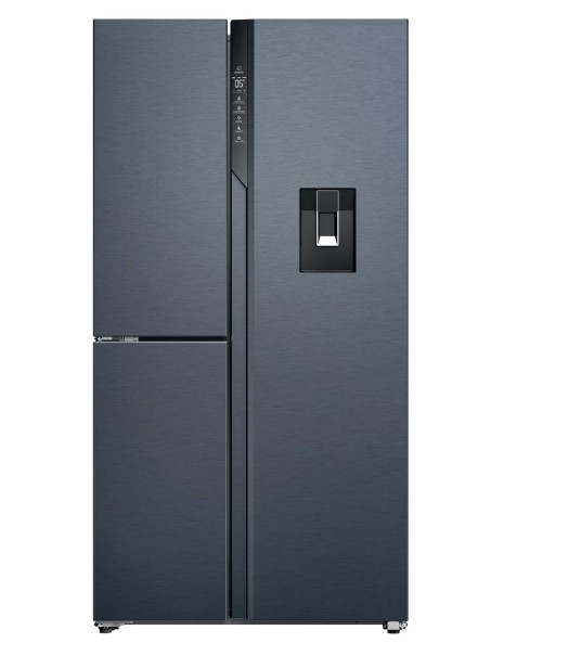 Haier HSPR79F18EWMB No Frost side by side hűtőszekrény, 384/189L, Wifi, 90.5x70.7x177.5 cm, szálcsiszolt fekete szín 