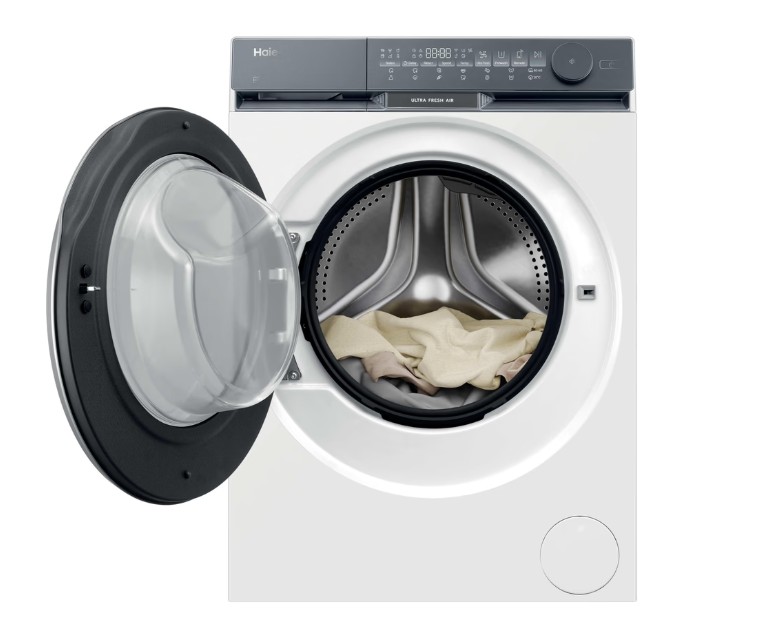 Haier HW80-B14387U1 elöltöltős mosógép, 8 kg, inverter motor, gőz, Wifi, 59.5x59.3x85 cm