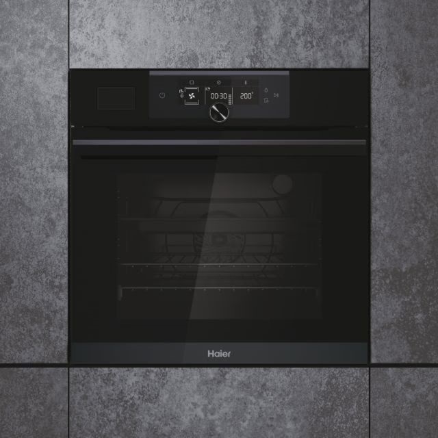Haier HWO60SM6FS9XHP beépíthető sütő, 70L, Wifi, pirolitikus tisztítás, 59.5x56.8x59.5 cm, fekete szín 