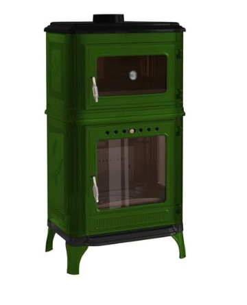 Hunor 8010 öntvény sütős kandalló, zöld 7,1 kW