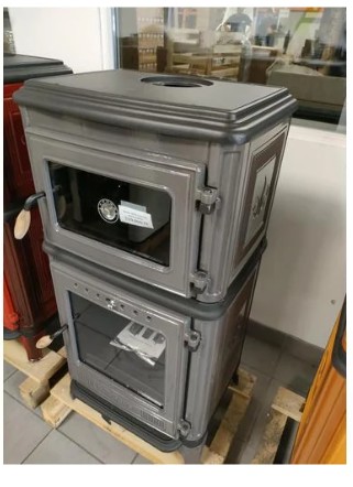 Hunor 8010 öntvény sütős kandalló, szürke 7,1 kW