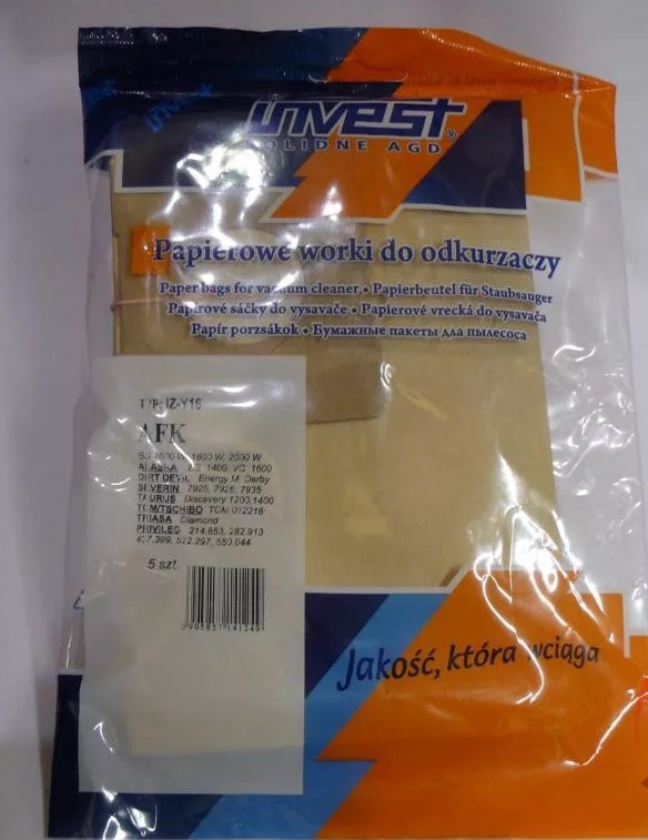Invest IZ-Y16 kompatibilis papír porzsák 5db/csomag
