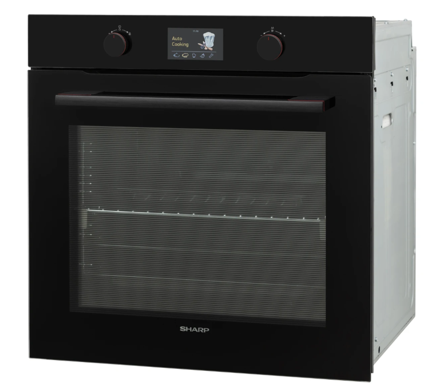 Sharp KA-70S51BNM-EU beépíthető sütő, 78L, 59.5x57.5x59.5 cm, fekete szín 