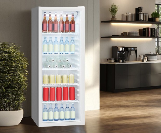 Bomann KSG7292 fehér üvegajtós italhűtő, 236L, 55x55x143 cm