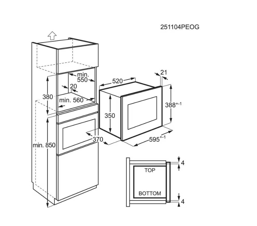 Electrolux LMS4253TBK beépíthető mikrohullámú sütő, 23L, 900W, 59.5x40x38.8 cm, fekete szín 