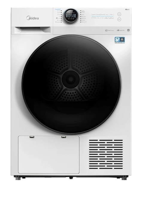 Midea MD200H100BW/W-HR hőszivattyús szárítógép, Wifi, 10 kg, 59.5x67.5x84.5 cm