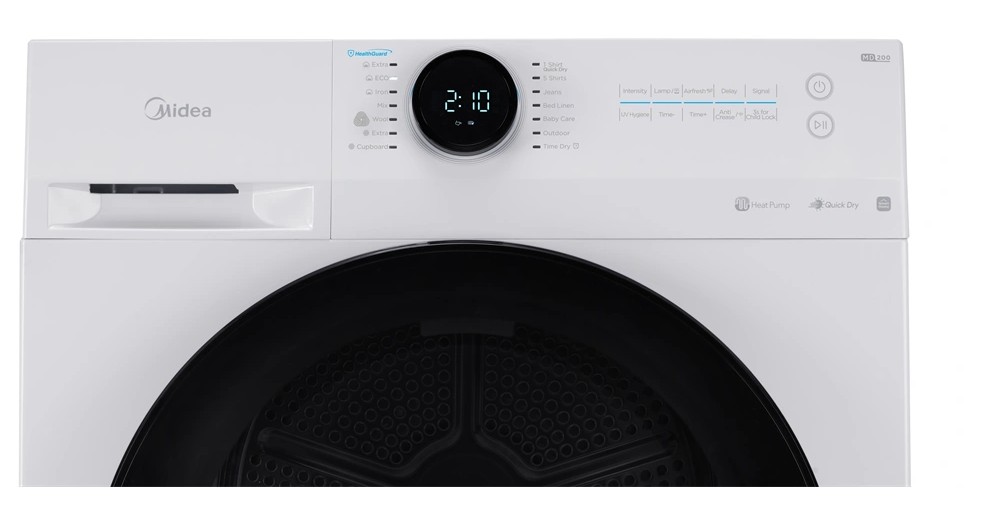 Midea MD200H100BW/W-HR hőszivattyús szárítógép, Wifi, 10 kg, 59.5x67.5x84.5 cm