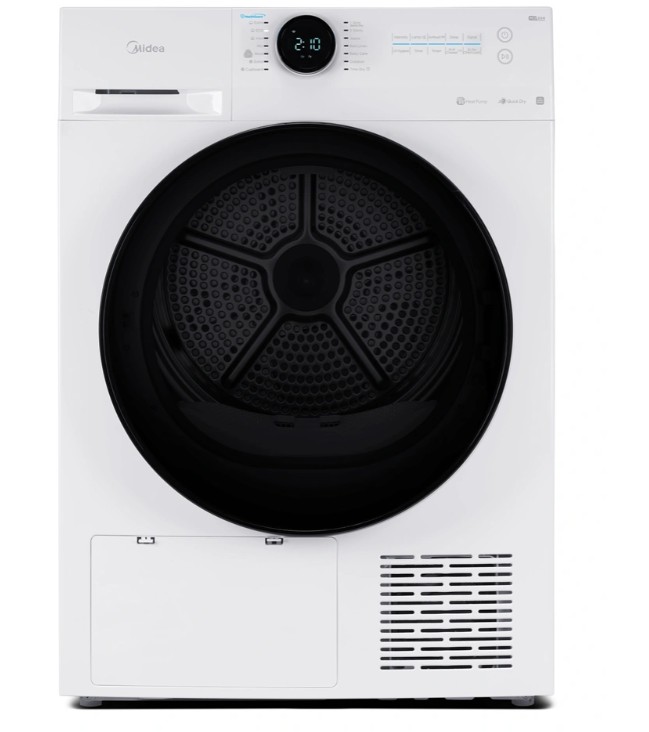 Midea MD200H100BW/W-HR hőszivattyús szárítógép, Wifi, 10 kg, 59.5x67.5x84.5 cm