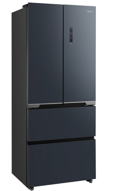 Midea MDRF600BIE70 No Frost side by side hűtőszekrény francia ajtós kialakítással, 276/159L, inverter kompresszor, 73.5x60x191 cm, sötét inox szín 