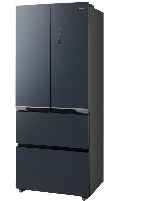 Midea MDRF600BIE70 No Frost side by side hűtőszekrény francia ajtós kialakítással, 276/159L, inverter kompresszor, 73.5x60x191 cm, sötét inox szín 