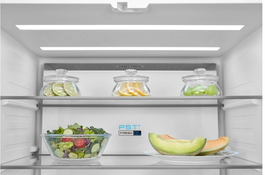 Midea MDRF600BIE70 No Frost side by side hűtőszekrény francia ajtós kialakítással, 276/159L, inverter kompresszor, 73.5x60x191 cm, sötét inox szín 